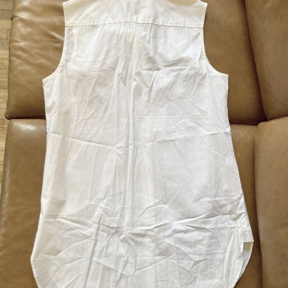 J.Crew Factory Sleeveless Cotton Poplin Shirt White Size 0 NWT - Picture 5 of 5